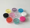 Pots vides en plastique transparent de 3ML, couvercle rose vif, taille de 3 grammes pour crème cosmétique, ombre à paupières, poudre d'ongles, bijoux, 2021