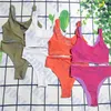 Costume da bagno a vita alta da donna bikini con stampa fronte-retro per donna costume da bagno estivo da donna molti colori263I