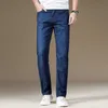 Shan Bao Lätt Straight Slim Jeans Sommar Klassisk Stil Business Casual Mäns Märke Tunna Soft Stretch Denim Jeans 210531