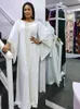 Ethnische Kleidung Solide Winter Afrikanische Kleider Für Frauen 2021 Muslimischen Maxi Kleid Bodenlangen Stil Diamanten Langarm Femme Robe A3020