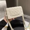 Klassiek diamantpatroon dames mode schoudertas parel ketting luxe merk handtassen straat enkel product303a