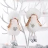 Christmas Decorations Plush Angel Pendant Creative Mesh Sequined Antlers Doll Christmas Tree Ornament w-01019