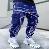 Grandes jardas calças de carga dos homens impressão solta confortável masculino jogging empilhados sweatpants homens hip hop streetwear S-5xl