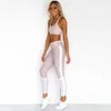 Sexig Sport Suit Kvinnor Yoga Set Andningsbar Gym Sport Använd elastisk Fitnclothing Snabbtorkande Träning Running Dancing Suit X0629