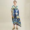 Women's Swimwear Women's Robe De Plage Bathing Suit Cover Ups Plus Size Printing Pareo Beach Tunic Kaftan Oversize Praia Mulher Dress