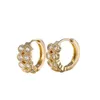 Boucles d'oreilles en cristal pour femmes, bijoux incrustés de diamant, clip d'oreille, boucle en zircon, plaqué or et argent