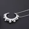 Mode femmes charme bijoux collier de perles cubique Zircon chaîne 925 argent dames boucles d'oreilles pour la fête Q0531