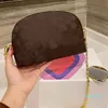 Сумка косметическая оболочка женская сценария сумки зеркало цепь Crossbody буква холст кожаный кошелек кошелек портативный чехол