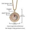 Customize Round Memorial Photo Pendant Necklace with Bling Diamond Stone Zircon Men Women Lover Gift Couple Pendants