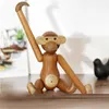 Decor Hanging Wooden Monkey Dolls Figurine Nordic Wood Carving Animal Crafts Gifts Decoration Home Accessories Living Room