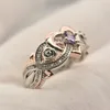 Обручальные кольца Uilz 2021 Классическая для женщин мода Двухцветная форма сердца ослепительное фиолетовое кольцо с кольцом