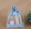 Rensa fönster Jute Presentväska Burlap Party Favor Sack Bag Linne Drawstring Pouch Organza Smycken Gifts Godisväskor SN3319