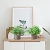 3Pcs Set Mini Potted Artificial Plants Eucalyptus Leaves Flower Pot Decorative for Indoor Office Desk Decor Home Garden Fake Greenery Plant