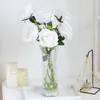 5pcs Long Branch Big Artificial Rose Flowers Home Wedding Party Living Room Decoration DIY Retro Bouquet High Quality Fake Plant