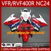 Carrosserie Kit voor HONDA RVF VFR 400 VFR400 R 400RR 1987-1988 BODYS 78NO.181 VFR400R VFR400RR NC24 V4 87 88 RVF400R VFR 400R RVF400 Blue White R 1987 1988 Moto Valling