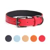 Solid Color Leather Cat Collar Breathable Diving Cloth Pet Collars Outdoor Adjustable Fashion Dog Supplies