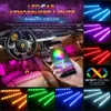 車の導かれたストリップ36/48/72周囲RGB LEDライトUSB 12V自動インテリア装飾ランプアプリのワイヤレスリモートモード