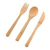 Bamboo Wooden Fruit Fork Disposable Spoon Knife Food Pick Travel Compostable Party Picnic Kitchen Christmas supplies