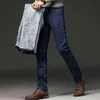 男性ファッションウィンタージーンズ男性ブラックスリムフィットストレッチ厚いベルベットパンツ暖かいジーンズカジュアルフリースズボン男性プラスサイズ211103