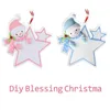 Blank Acrylic Snowman Christmas Greeting Card Xmas Party Home Door Ornaments Star Shape Xmas Tree Hanging Chrams Key Ring GWB10132