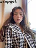 Coats & Jackets Women's Clothing Chic Korean Vintage Long Sleeve Black White Contrast Color Sailor Collar Plaid Jacket Short 210610