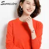 Surmiitro S-3XLニットセーター女性ファッション春秋冬韓国の女性ブルーソリッドジャンパープルオーバー女性ニット211018