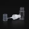 100 pcs / lote Atacado 10ml plástico vazio frasco de pulverização branco tampa de estimação atomizador recipiente 10g frasco de perfume embalagens recarregáveis