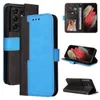 PU Leather Phone Cases for Samsung Galaxy S22 S21 S20 Ultra S10 Plus - Business Stitching Wallet Flip Kickstand Protective Cover Case with Card Slots