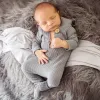 Footed Newborn Romper Spädbarn Babyfotografi Prop Jumpsuits Långärmad Hooded Stickade Rompers Klättra Kläder