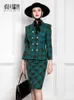 Haut de gamme célébrité Xiaoxiangfeng costume d'affaires femmes automne et hiver mode tempérament robe costume jupe 211119