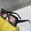 Womens luxury sunglasses G0974S fashion classic square plate crystal diamond decorative frame pink/yellow lens women shopping leisure UV400 top quality with box