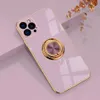 Electroplated magnetic ring phone cases for iPhone 14 13 12 11 pro max XS XR 7/8 plus Samsung S22 Ultra silicone glass cover ring stand with OPP bag