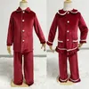 Aankomst Zachte Sibling Match Pijama Jongens en Meisjes Kleding Set Kerst Rood Fluwelen Kids Pyjama 210908