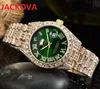 Klasyczne Męskie Damskie Diamenty Zegarek Pierścień 43mm Sapphire Lustro Pełna Rhinestone Stal Stript Clock Zegar Prezenty Kwarcowy Pary Day Day Roman Zegarki Relogio Masculino