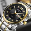 Wristwatches WLISTH Men's Watch Gold Case Stainless Steel Band Luminous Quartz Dual Calendar Display Waterproof Top Brand