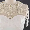 JaneVini Sexy Boho Imitation Perle Braut Schulter Halskette Kragen Körper Kette Choker Schmuck für Frauen Strand Hochzeit Zubehör