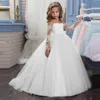 2021 Bridesmaid Costume Dress For Girls Children Long Lace Princess Party Wedding Children's Dress Clothes for Teenager 10 12 Y Q0716