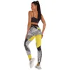 Zohra Mujer Pantalones Entrenamiento Legging Contraste Costura Impresión Fitness Leggins Cintura Alta Slim Legins Gym Vendaje Leggings 211204