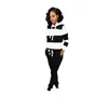 Two Piece Dress Women's Women Winter Set Tracksuit Full Sleeve Hoodied Sweatshirt Pockets Pants Suit Outfits Sweatsuit D8313