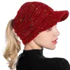 Fashion Women Knit Hat Girl Casual Crochet Baseball Cap Unisex Knitted Hats Autumn Winter Visor Beanie