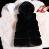 Femmes fausse fourrure manteau femmes 2023 pulls à capuche décontractés chaud mince sans manches gilet hiver veste Casaco Feminino