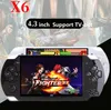 X6 Handheld Game Players 8GB Memory Portable Video Game Consoles 4.3 inch Support TF Card TV-OUT MP3 MP4 Player black white blue colors