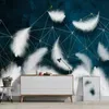 Wallpapers Modern Minimalist Wallpaper For Bedroom Living Room Decoration 3D Abstract Three-dimensional Feather Pattern Po Mural Custom