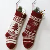 Snowflake Knitting Christmas Stocking 46cm Gift Stockings Christmas-Tree Holiday Stocks Indoor Decoration DO1413