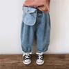 Frühling Herbst Jungen Mädchen Tasche Lose Denim Hosen 1-6 Jahre Kleinkind Kinder Casual All-Match Jeans 210615