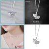 Pendant Necklaces & Pendants Jewelry S925 Sterling Sier Ginkgo Leaf Necklace Female Niche Design Sense Of Simple Shining Freshness Clavicle