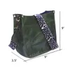 Grön PU Gitarrband Crossbody Bag med Leopard axlar 25st Lot Ga Warehouse Kvinnors PU Solid Färg Kroppshandväska Animal Print Shoulderbag Dom1895