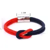 Chaîne à maillons hommes double couche corde nouée Bracelet pour noir argent couleur acier inoxydable aimant boucle femmes amoureux Couple bijoux Fawn22