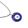 S2022 Fashion Jewelry Glass Evil Eye Pendant Necklace Wax Rope Turkish Blue Eye Necklace7763395