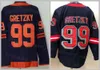 Mannen IJshockey 99 Wayne Gretzky Jersey Reverse Retro Pensioen Blauw Wit Zwart Oranje 1979 1988 1996 CCM Vintage Sport Jerseys Uniform Gestikt Goede kwaliteit Lange mouw